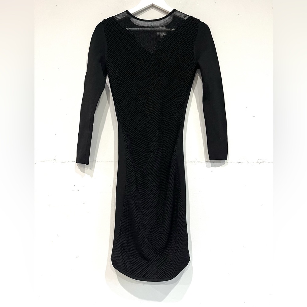 Reiss black long sleeve bodycon dress‎